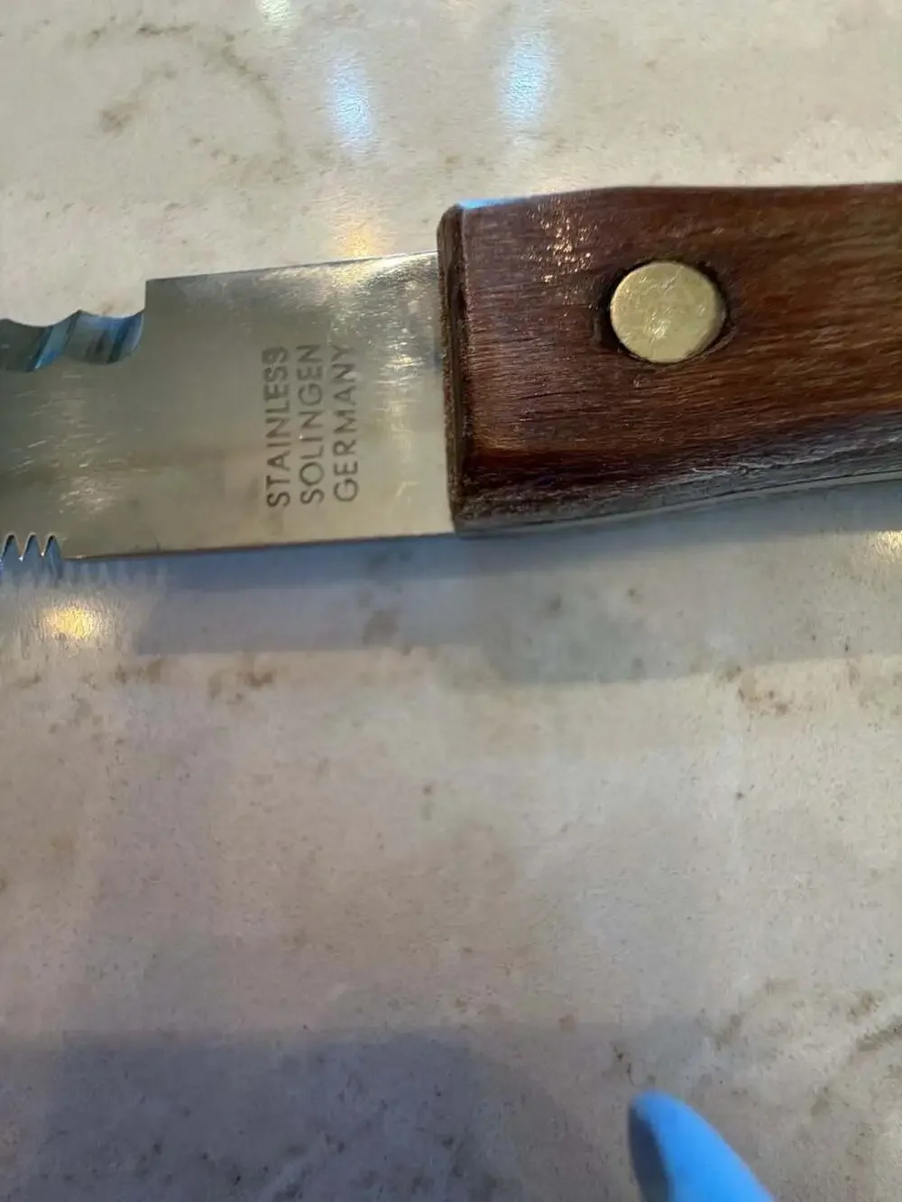 Vintage Forschner Double Cut All Purpose Utility Knife with Wood Handle